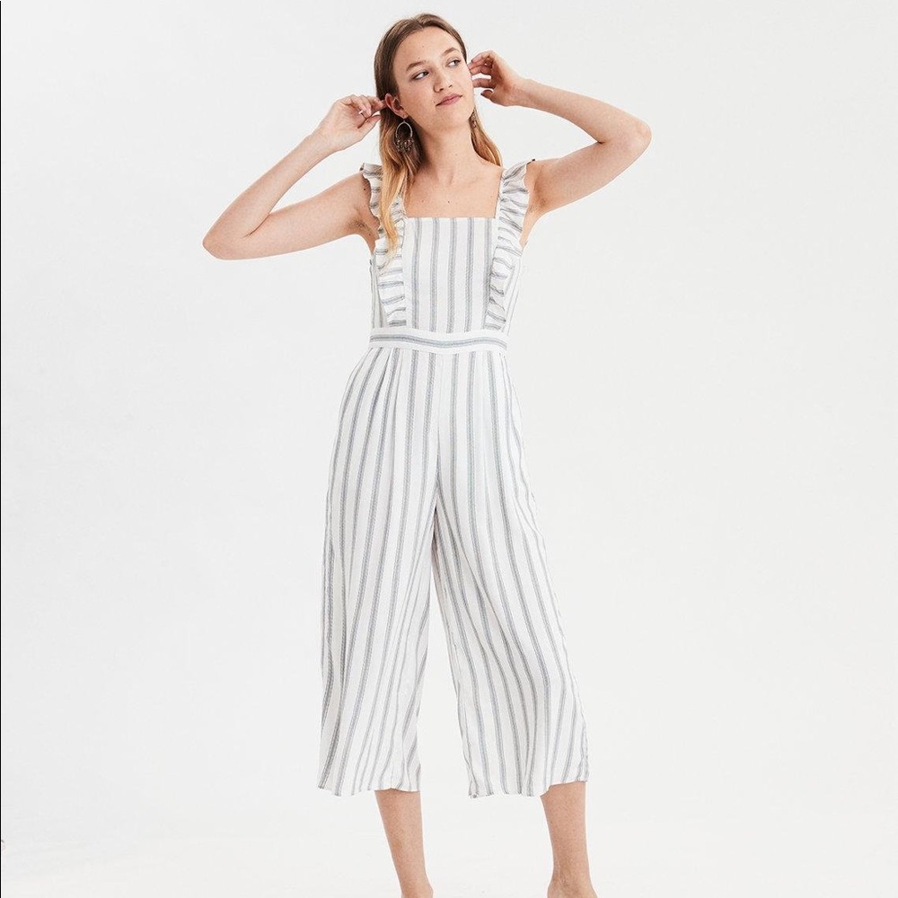 Ruffle Strap Wide Leg Jumpsuit